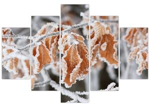 Tablou - Frunze înghețate (150x105 cm)