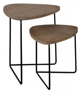 Set 2 masute de cafea, din lemn de pin, L49 cm, Fratelli