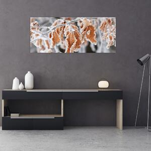 Tablou - Frunze înghețate (120x50 cm)
