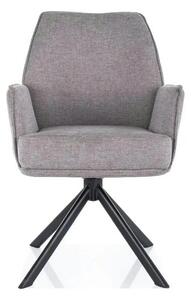 Scaun rotativ HUGO, gri/negru, stofa clasica/metal, 58x46x90 cm