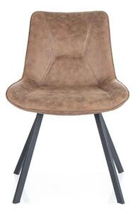 Scaun LINK, maro/negru, stofa microfibra/metal, 53x43x85 cm