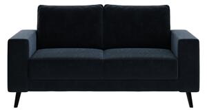 Canapea cu tapițerie din catifea Ghado Fynn, 168 cm, albastru închis