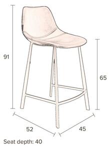 Set 2 scaune bar Dutchbone Franky, înălțime 91 cm, negru