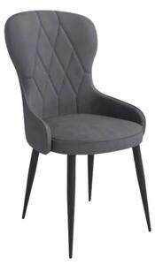 Scaun gri inchis K366, stofa catifelata/metal, 52x58x92 cm