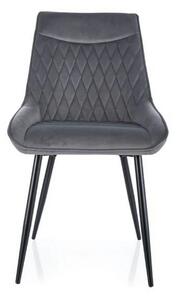 Scaun AGAT, gri/negru, stofa catifelata - Bluvel 14/metal, 51x44x88 cm