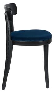 Set 2 scaune cu șezut albastru Dutchbone Brandon, negru