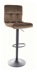 Scaun bar C105, bej inchis - Bluvel 40/negru, stofa catifelata/metal