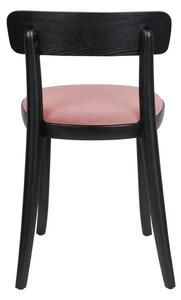 Set 2 scaune cu șezut roz Dutchbone Brandon, negru