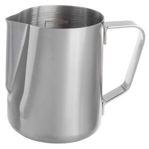 Cana gradata din inox Pufo, latiera pentru spumare lapte, cappuccino, tip ulcior barista cu maner, 350 ml