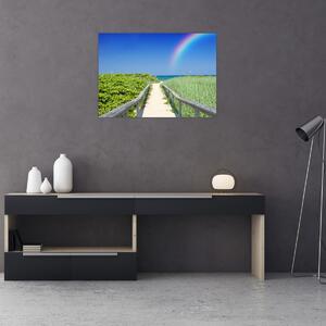 Tablou - Peisaj și curcubeu (70x50 cm)