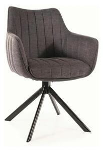 Scaun rotativ AZALIA, gri inchis/negru, stofa/metal, 61x44x86 cm