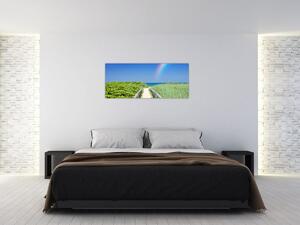 Tablou - Peisaj și curcubeu (120x50 cm)
