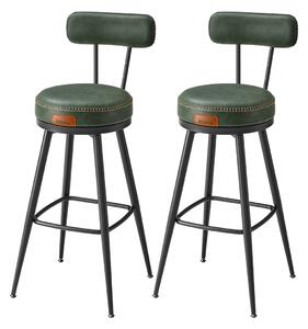 Set 2 scaune de bar Vasagle Verde 56x56x101.5 cm