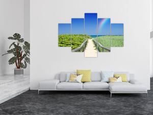 Tablou - Peisaj și curcubeu (150x105 cm)
