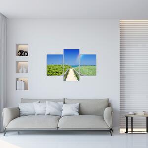 Tablou - Peisaj și curcubeu (90x60 cm)