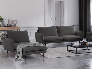 Șezlong divan cu cotieră pe partea stângă Cosmopolitan Design Vienna, gri închis