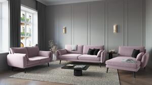 Șezlong cu tapițerie din catifea Kooko Home Lentocolț pe dreapta, roz deschis