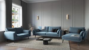 Canapea cu tapițerie din catifea Kooko Home Lento, 158 cm, albastru deschis