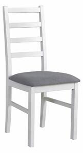 Scaun NILO 8, alb/gri - Riviera 91, lemn de fag/stofa catifelata, 43x4