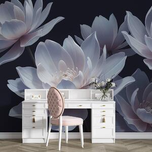 Tapet Lotusuri în lumina lunii, Fototapet Flori, w05055 : Uwalls.ro
