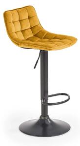 Scaun bar H95, galben mustar - Bluvel 68/negru, stofa catifelata/metal