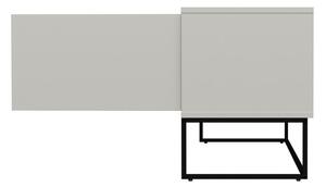 Masă TV cu picioare metalice și 2 uși Tenzo Lipp, lățime 118 cm, alb
