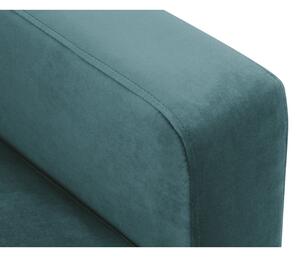 Canapea cu tapițerie din catifea Kooko Home Harmony, 220 cm, albastru turcoaz