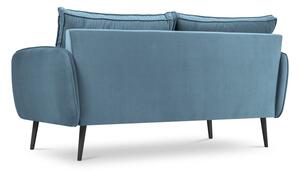 Canapea cu tapițerie din catifea Kooko Home Lento, 158 cm, albastru deschis