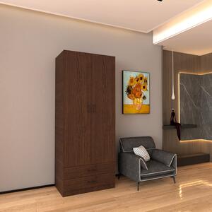 Dulap 2 usi si 2 sertare, H200 x L80 x A52cm, Material Pal 18mm, Culoare Wenge