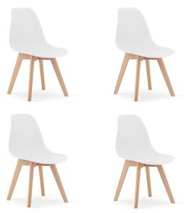 Set 4 bucati scaune de sufragerie KITO albe