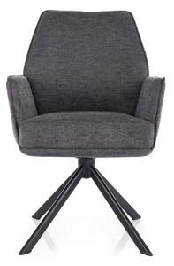 Scaun rotativ HUGO, gri inchis/negru, stofa clasica/metal, 58x46x90 cm
