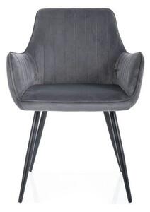 Scaun APPLE, gri/negru, stofa catifelata - Bluvel 14/metal, 57x47x85 c