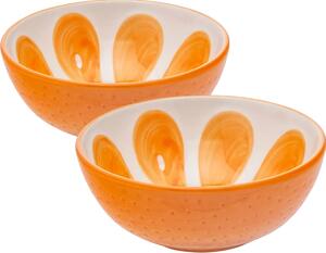 Altom Set de boluri din ceramică Tropicanaportocaliu 12,5 cm, 2 buc