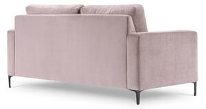Canapea cu tapițerie din catifea Kooko Home Harmony, 158 cm, roz