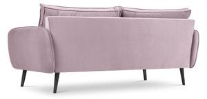Canapea cu tapițerie din catifea Kooko Home Lento, 198 cm, roz deschis