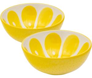 Altom Set de boluri ceramice Tropicana lămâie 12,5cm, 2 buc