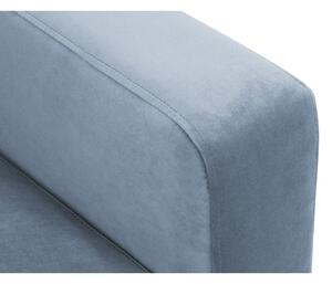 Canapea cu tapițerie din catifea Kooko Home Harmony, 220 cm, albastru deschis