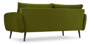Canapea cu tapițerie din catifea Kooko Home Lento, 198 cm, verde