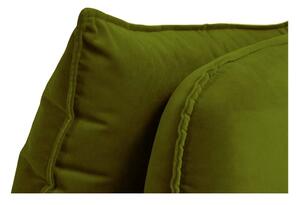 Canapea cu tapițerie din catifea Kooko Home Lento, 198 cm, verde