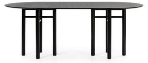 Masă dining ovală Teulat Junco, lungime 200 cm, negru