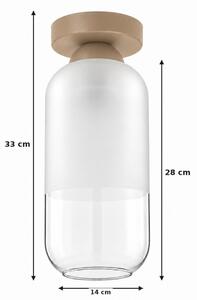 BRILAGI - plafonieră LED RETRO GLASS 1xE27/60W/230V diam. 14 cm bej/alb