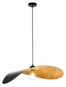 Lustră pe cablu LEAF 1xE27/15W/230V negru/auriu