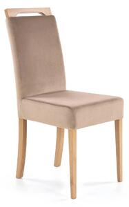 Scaun CLARION, maro/stejar, stofa catifelata/lemn, 42x58x97 cm