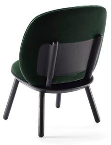 Scaun tapițat din catifea EMKO Naïve, verde-negru