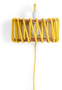 Aplică cu structură din lemn EMKO Macaron, lungime 30 cm, galben