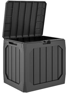 Outsunny Ladă de Grădină 121L din Plastic, Cutie de Depozitare pentru Exterior cu Mânere, Impermeabilă și cu Încuiere, 56x45x53 cm, Negru | Aosom Romania