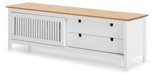 Masă TV din lemn Marckeric Bruna, alb
