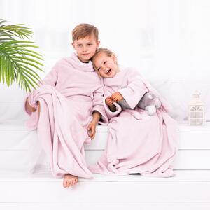 Pătură cu mâneci pentru copii DecoKing Lazykids, roz