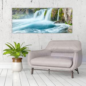 Tablou - Stânci și cascade (120x50 cm)