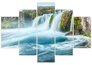 Tablou - Stânci și cascade (150x105 cm)